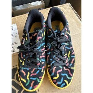 PUMA SUEDE GUMMY WORM LOW UNISEX MEN SIZE 7C/ WOMEN SIZE 8.5 SHOES BLACK/RED